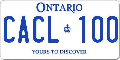 ON license plate CACL100