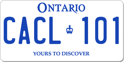 ON license plate CACL101