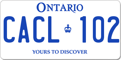 ON license plate CACL102