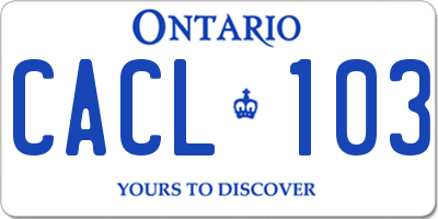 ON license plate CACL103