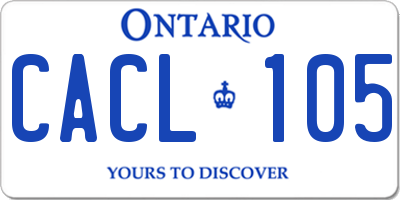 ON license plate CACL105