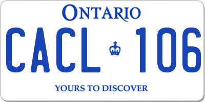 ON license plate CACL106