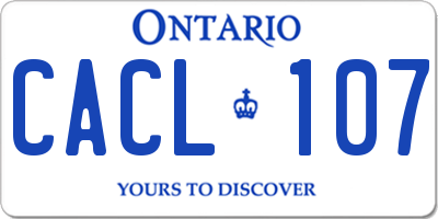 ON license plate CACL107