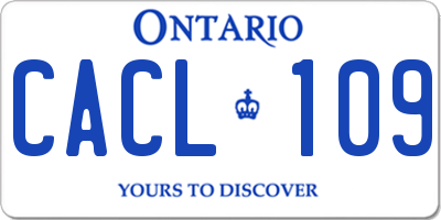 ON license plate CACL109