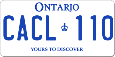 ON license plate CACL110