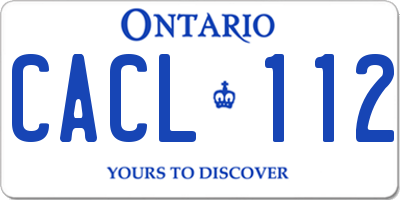 ON license plate CACL112