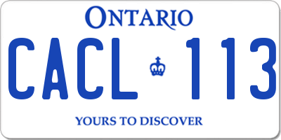 ON license plate CACL113