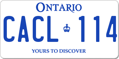 ON license plate CACL114