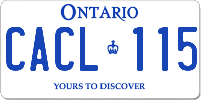 ON license plate CACL115