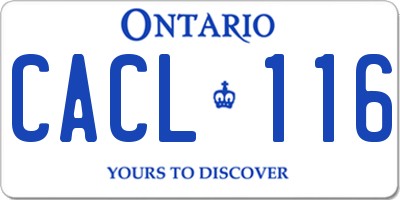 ON license plate CACL116