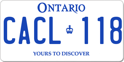 ON license plate CACL118