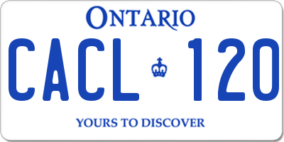 ON license plate CACL120