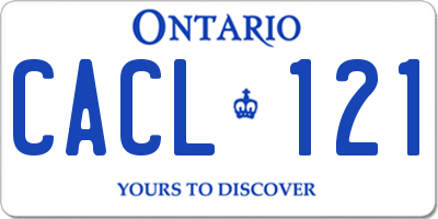 ON license plate CACL121