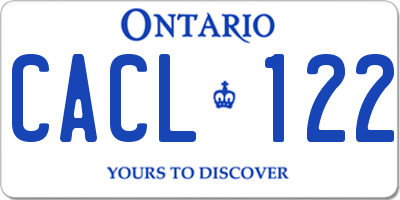 ON license plate CACL122