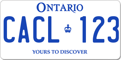 ON license plate CACL123