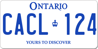 ON license plate CACL124