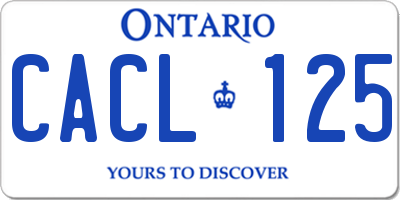 ON license plate CACL125