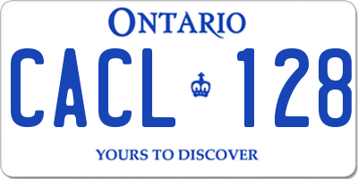 ON license plate CACL128