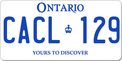 ON license plate CACL129