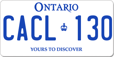 ON license plate CACL130