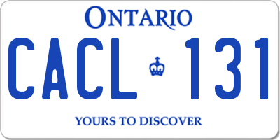 ON license plate CACL131