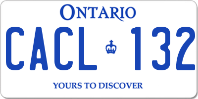 ON license plate CACL132