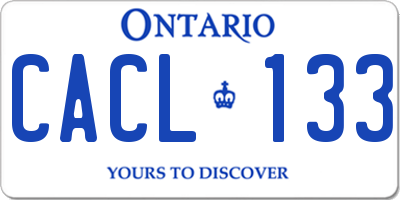 ON license plate CACL133