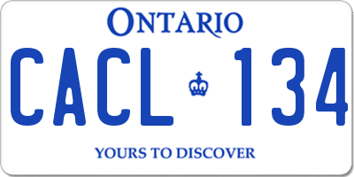 ON license plate CACL134