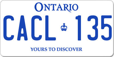 ON license plate CACL135