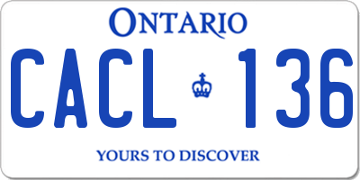 ON license plate CACL136