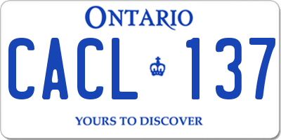 ON license plate CACL137