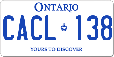 ON license plate CACL138