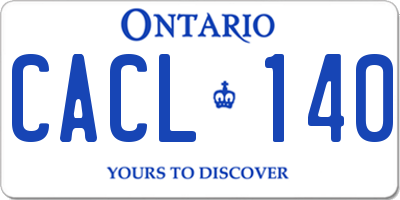 ON license plate CACL140