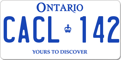 ON license plate CACL142