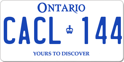 ON license plate CACL144