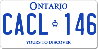 ON license plate CACL146