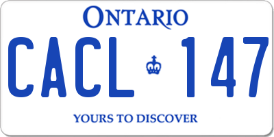 ON license plate CACL147