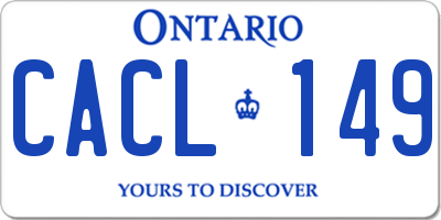 ON license plate CACL149