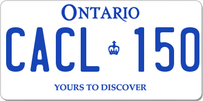 ON license plate CACL150