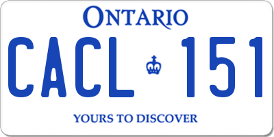 ON license plate CACL151