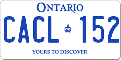 ON license plate CACL152