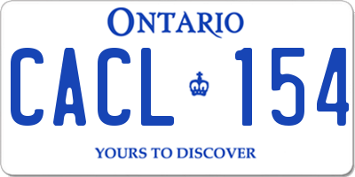 ON license plate CACL154