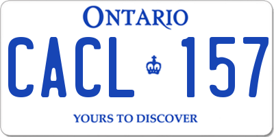 ON license plate CACL157