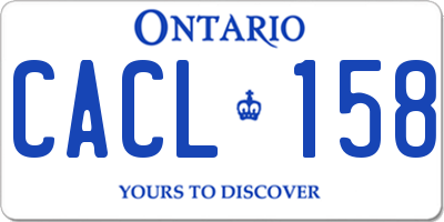 ON license plate CACL158