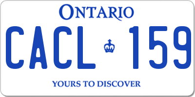 ON license plate CACL159