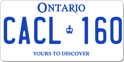 ON license plate CACL160