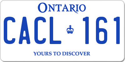 ON license plate CACL161