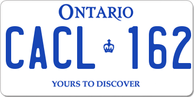 ON license plate CACL162