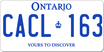 ON license plate CACL163