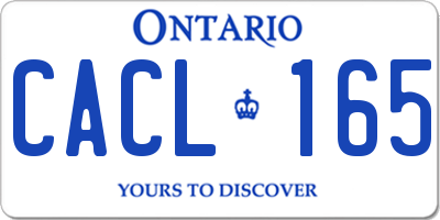 ON license plate CACL165